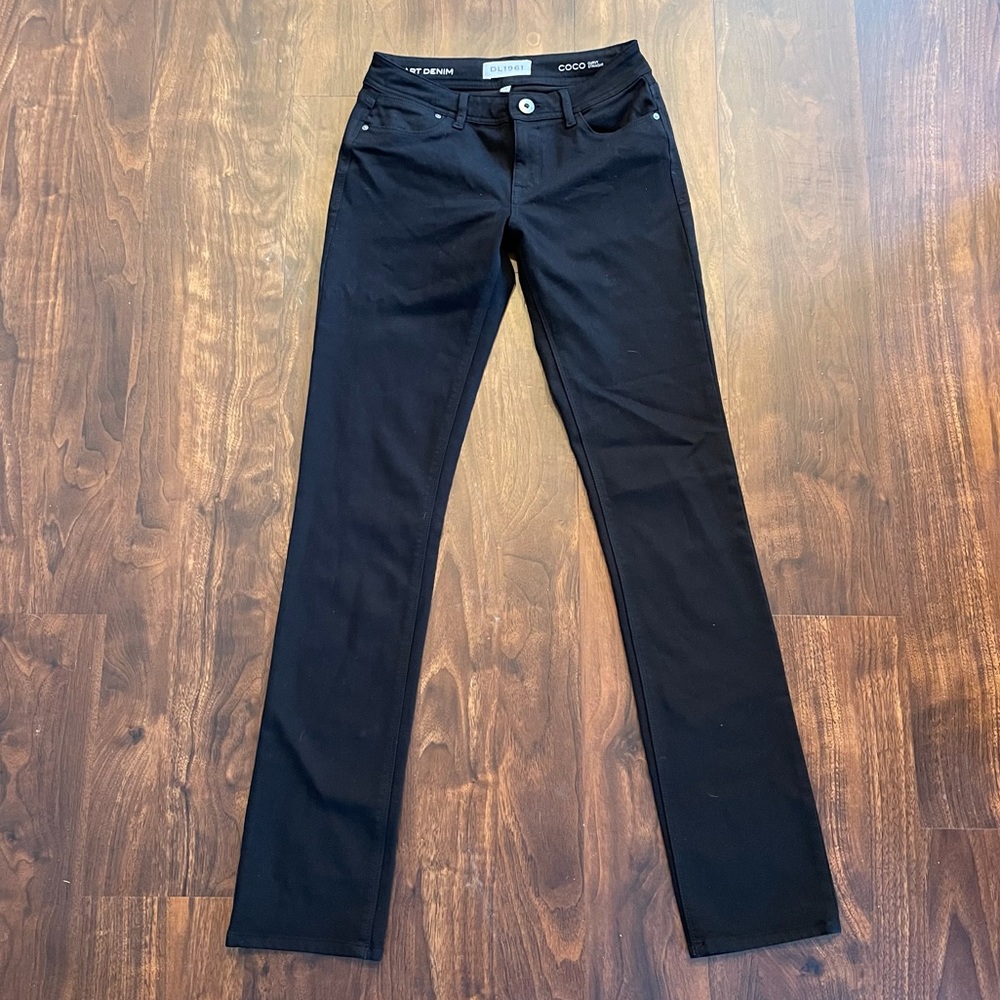 DL1961 COCO Curvy Straight Leg Riker Black Jeans